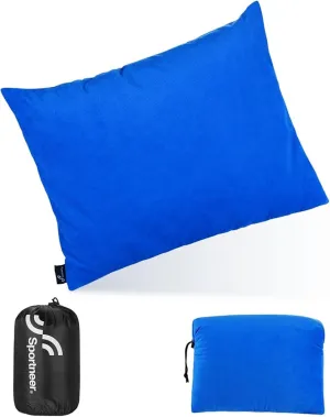 Sportneer Camping Pillow for Sleeping, Compact Camp Pillow Travel Pillow with Washable Cover and Storage Bag Camping Essentials and Travel Pillow for Airplanes Camping Travel
