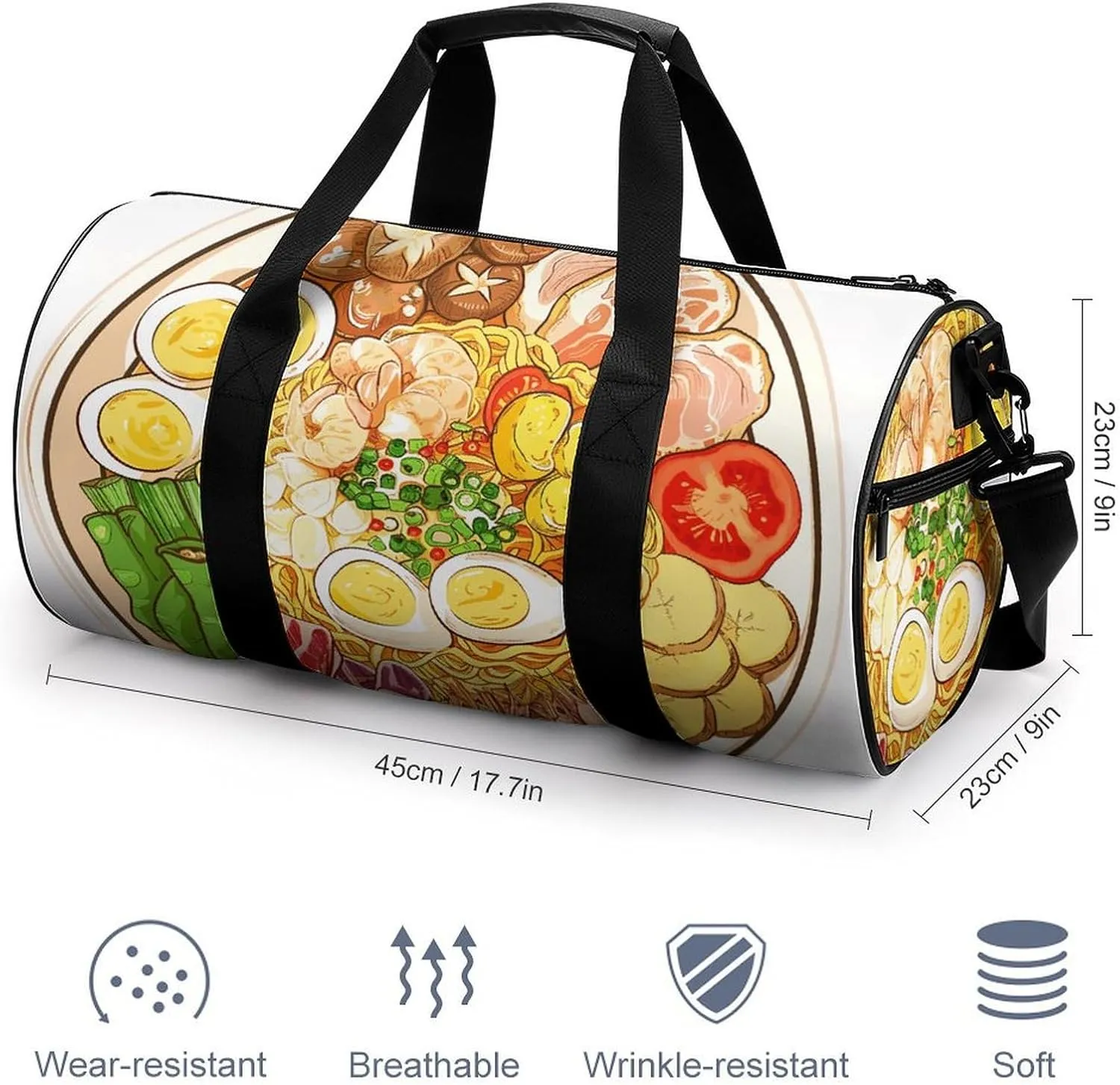 Sports Gym Bag for Women Men Travel Duffel Bag A Plate of Delicious Food Weekender Bag Canvas Carry on Overnight Bag for Travel Swimming Fitness Workout Sports Duffle Bag