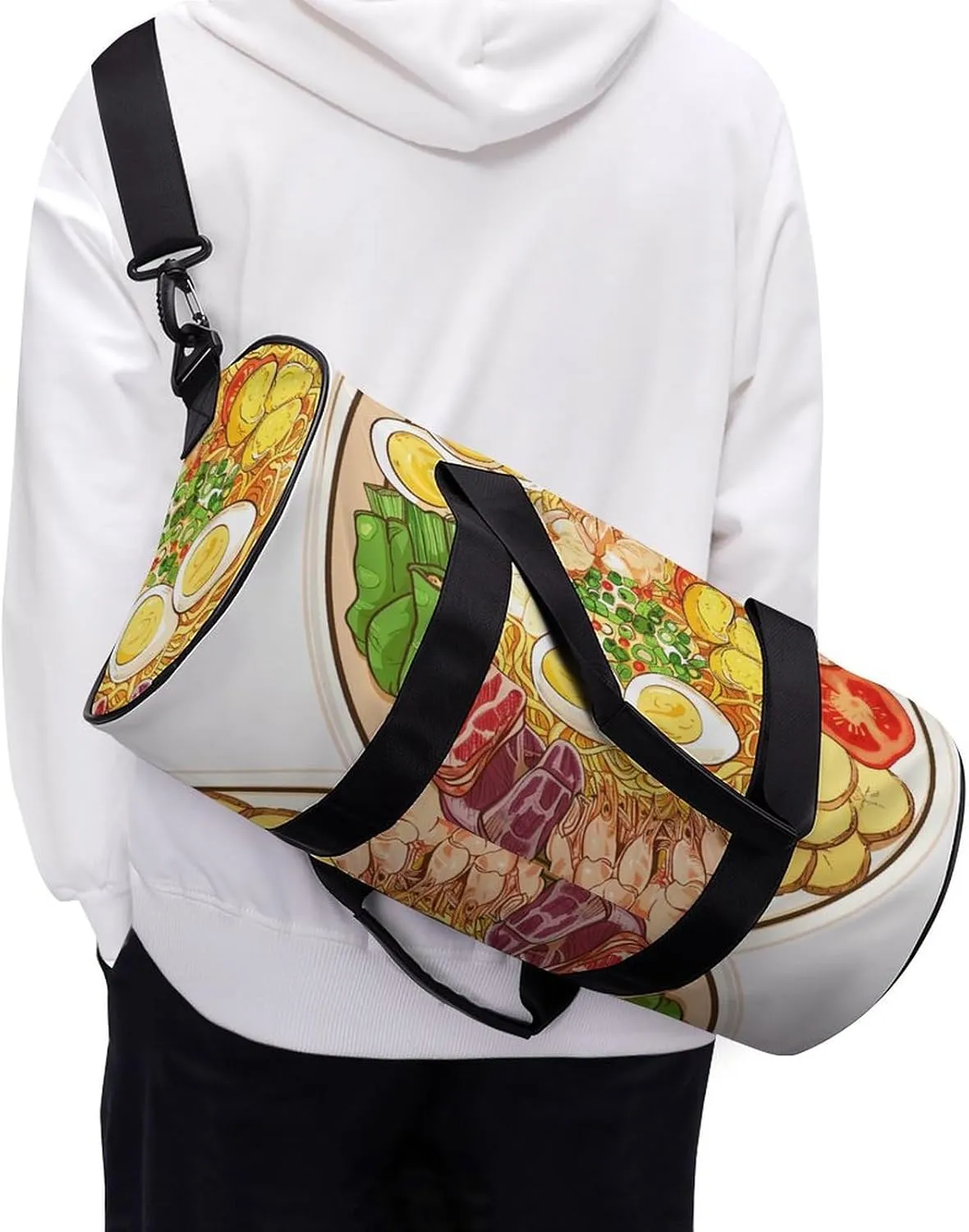 Sports Gym Bag for Women Men Travel Duffel Bag A Plate of Delicious Food Weekender Bag Canvas Carry on Overnight Bag for Travel Swimming Fitness Workout Sports Duffle Bag