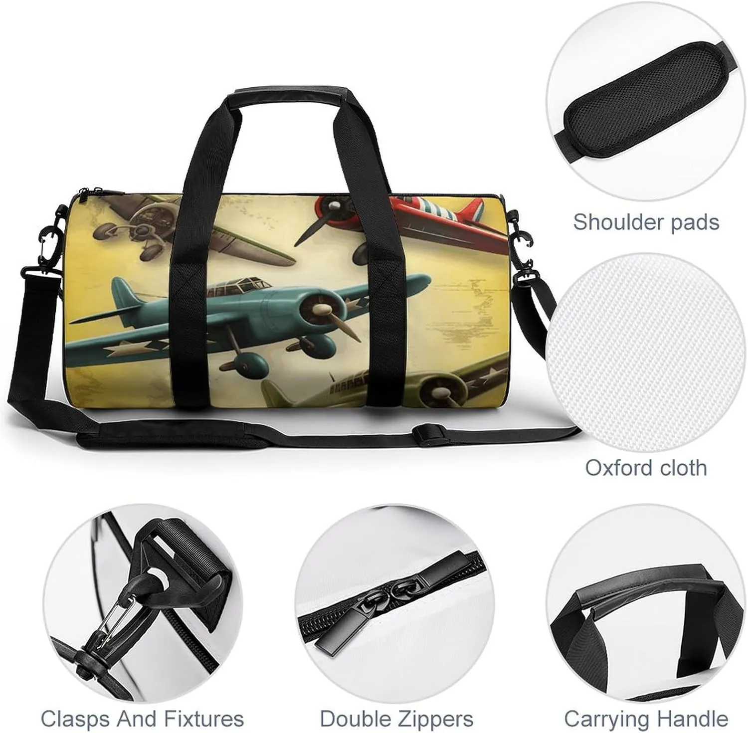 Sports Gym Bag for Women Men Travel Duffel Bag Different Planes Weekender Bag Canvas Carry on Overnight Bag for Travel Swimming Fitness Workout Sports Duffle Bag, 17.7in/9in/9in, style-1-1