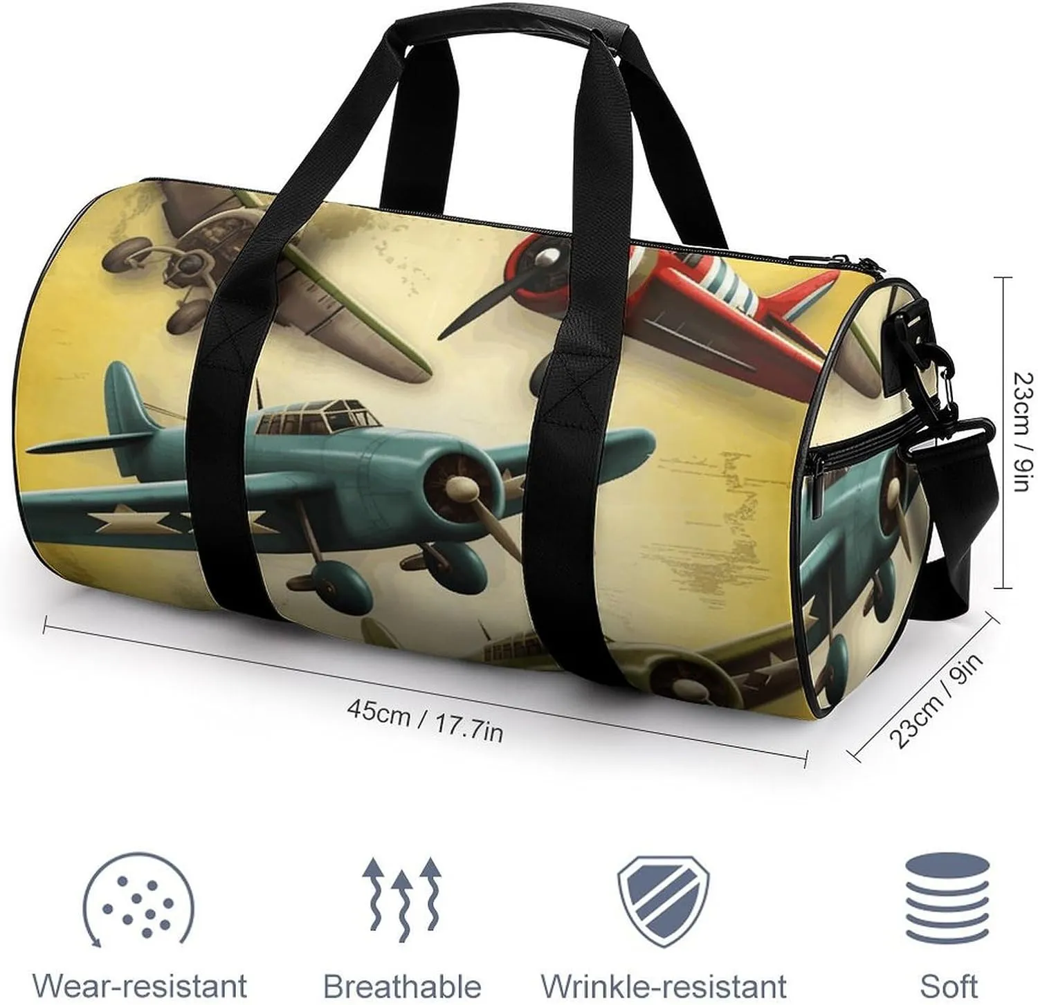 Sports Gym Bag for Women Men Travel Duffel Bag Different Planes Weekender Bag Canvas Carry on Overnight Bag for Travel Swimming Fitness Workout Sports Duffle Bag, 17.7in/9in/9in, style-1-1