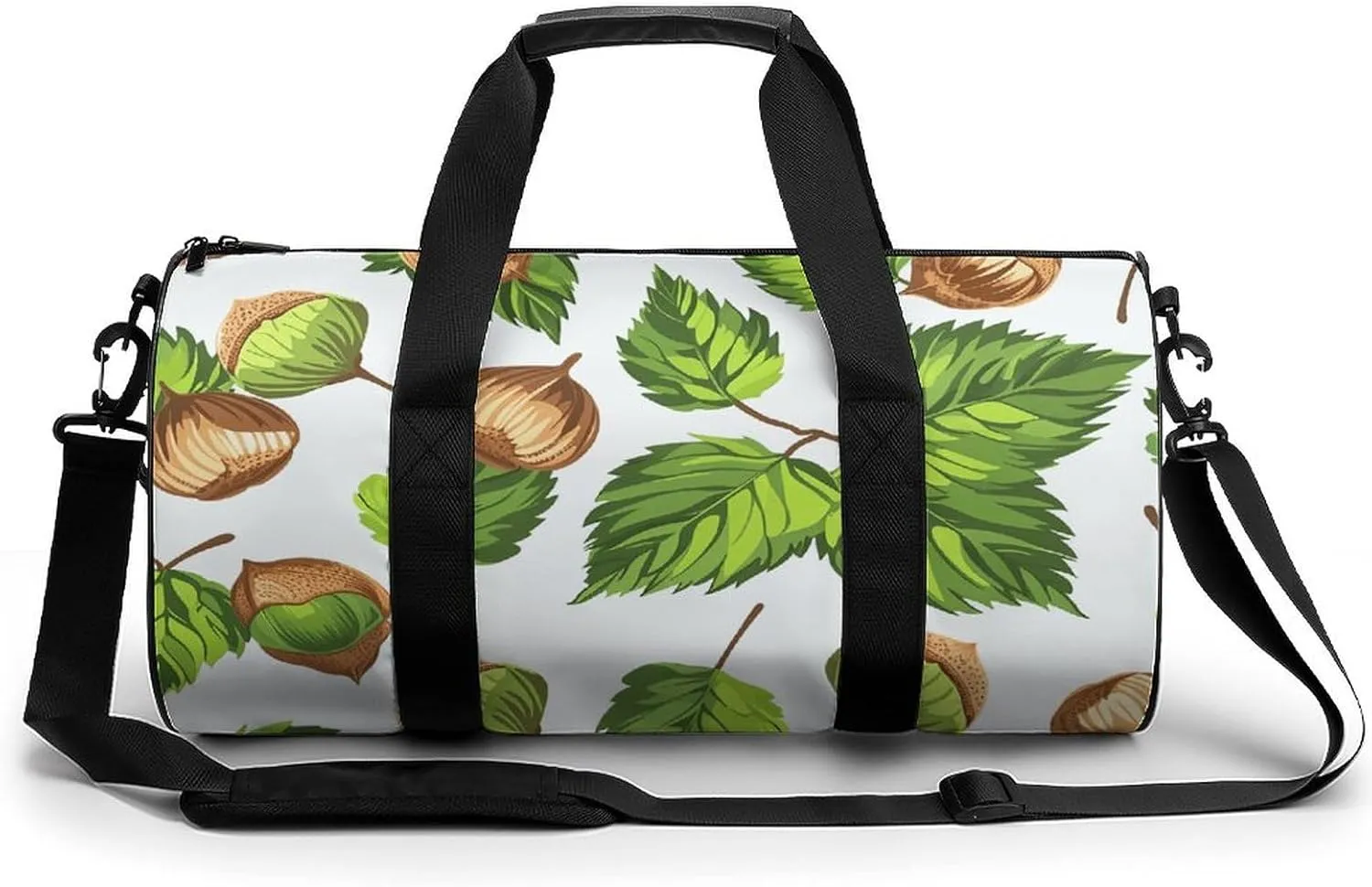 Sports Gym Bag for Women Men Travel Duffel Bag Hazelnuts And Leaves Weekender Bag Canvas Carry on Overnight Bag for Travel Swimming Fitness Workout Sports Duffle Bag