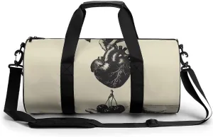 Sports Gym Bag for Women Men Travel Duffel Bag Heart And Cherry Weekender Bag Canvas Carry on Overnight Bag for Travel Swimming Fitness Workout Sports Duffle Bag, 17.7in/9in/9in, style-2-1