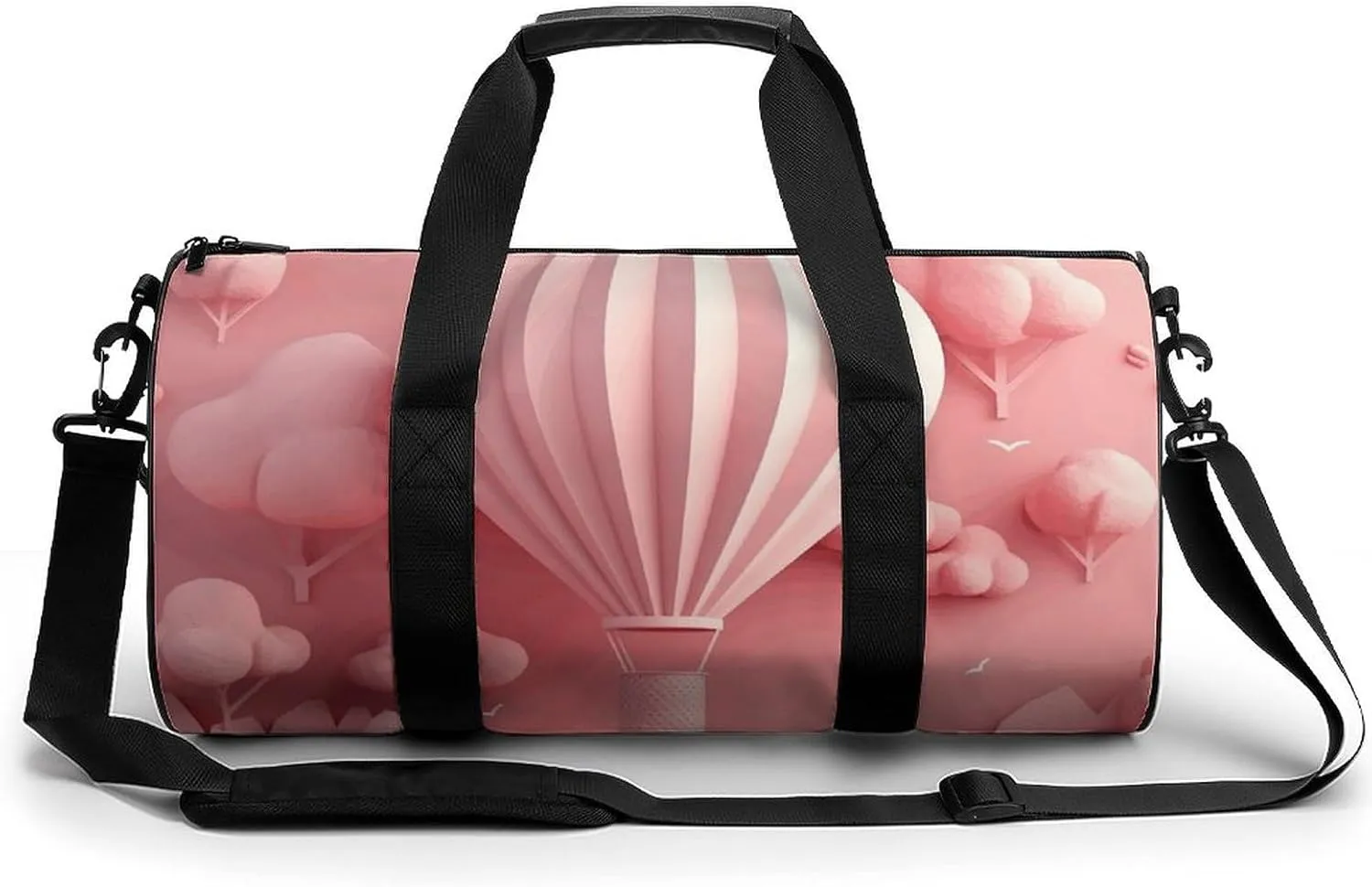 Sports Gym Bag for Women Men Travel Duffel Bag Hot Air Balloon Floating Weekender Bag Canvas Carry on Overnight Bag for Travel Swimming Fitness Workout Sports Duffle Bag