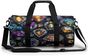 Sports Gym Bag for Women Men Travel Duffel Bag Intricate Jewelry Patterns Weekender Bag Canvas Carry on Overnight Bag for Travel Swimming Fitness Workout Sports Duffle Bag