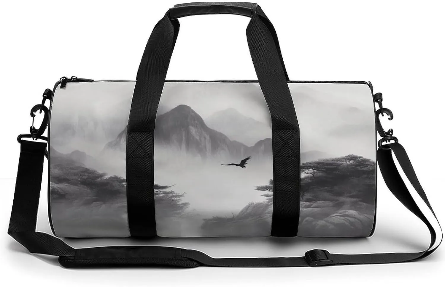 Sports Gym Bag for Women Men Travel Duffel Bag Mist And Birds Weekender Bag Canvas Carry on Overnight Bag for Travel Swimming Fitness Workout Sports Duffle Bag, 17.7in/9in/9in, style-4