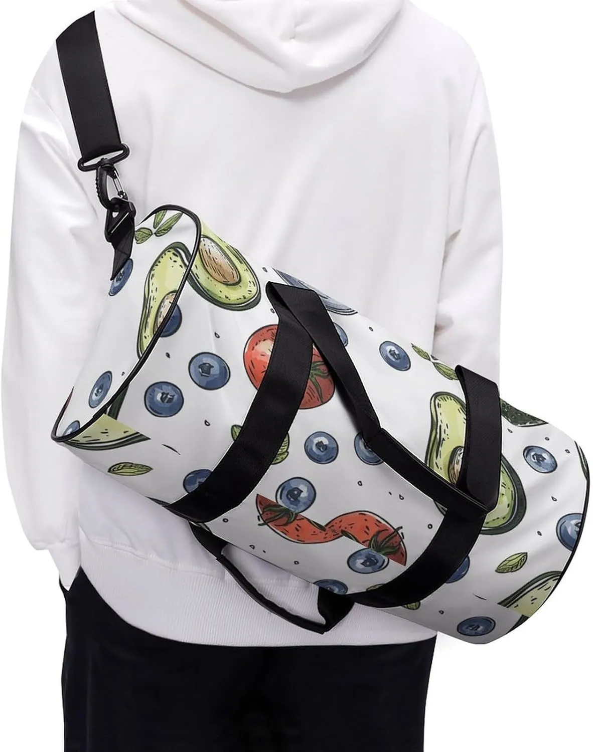 Sports Gym Bag for Women Men Travel Duffel Bag Pot And Blueberries Weekender Bag Canvas Carry on Overnight Bag for Travel Swimming Fitness Workout Sports Duffle Bag, 17.7in/9in/9in, style-1