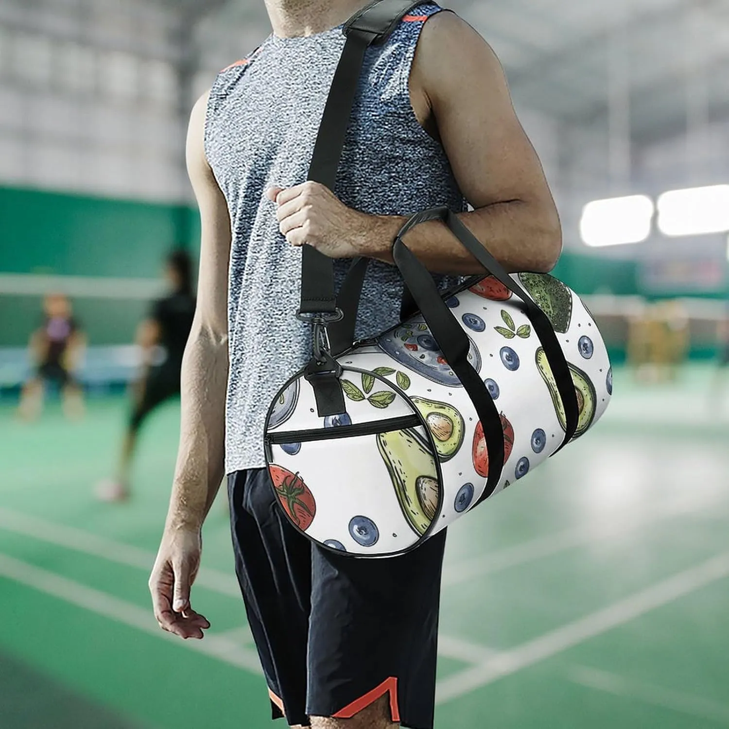 Sports Gym Bag for Women Men Travel Duffel Bag Pot And Blueberries Weekender Bag Canvas Carry on Overnight Bag for Travel Swimming Fitness Workout Sports Duffle Bag, 17.7in/9in/9in, style-1