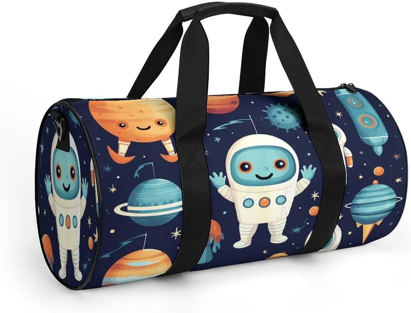 Sports Gym Bag for Women Men Travel Duffel Bag Robot Style Pictures Weekender Bag Canvas Carry on Overnight Bag for Travel Swimming Fitness Workout Sports Duffle Bag