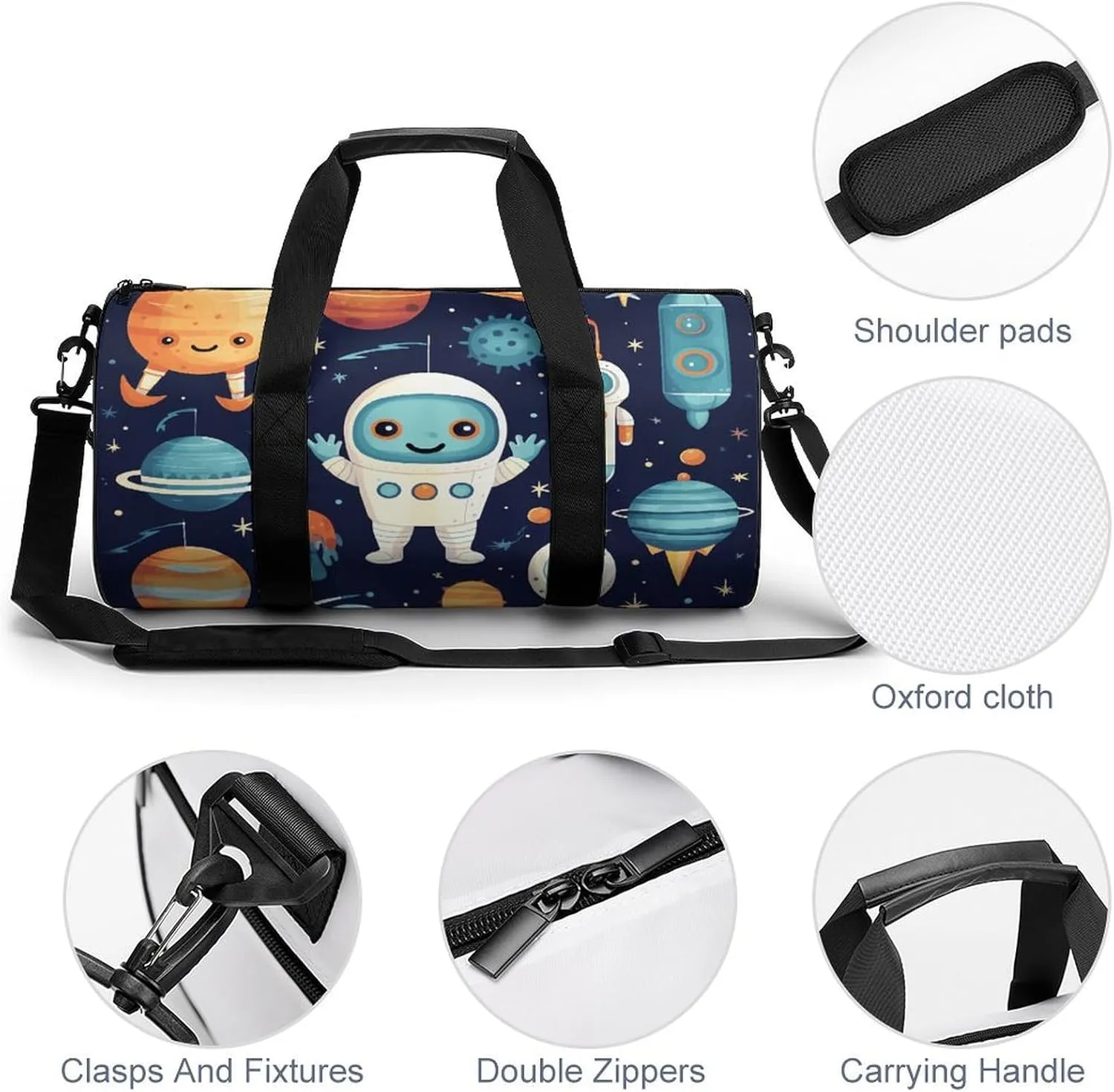 Sports Gym Bag for Women Men Travel Duffel Bag Robot Style Pictures Weekender Bag Canvas Carry on Overnight Bag for Travel Swimming Fitness Workout Sports Duffle Bag