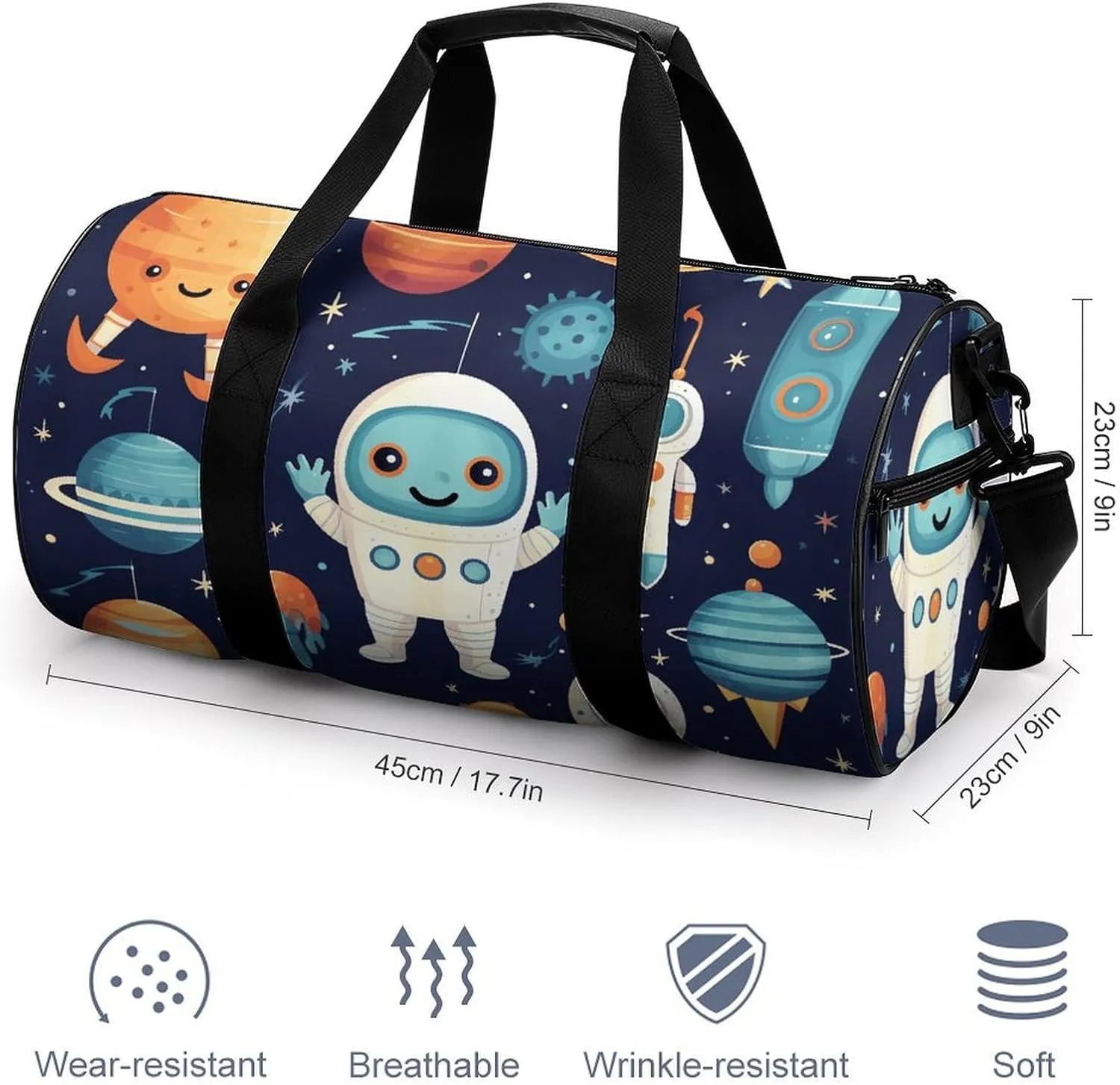Sports Gym Bag for Women Men Travel Duffel Bag Robot Style Pictures Weekender Bag Canvas Carry on Overnight Bag for Travel Swimming Fitness Workout Sports Duffle Bag