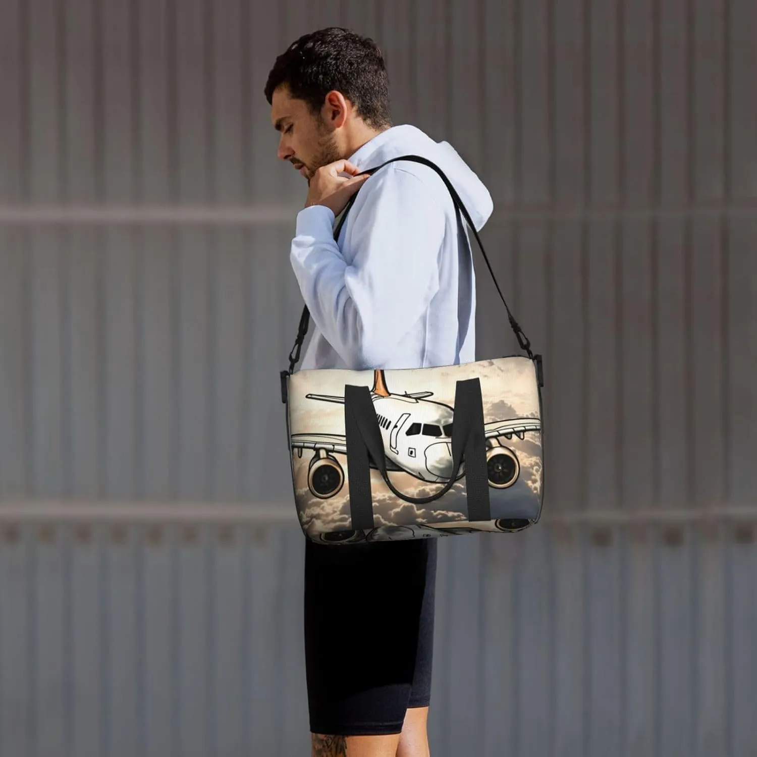 Sports Gym Bag for Women Men Travel Duffel Bag Tote Airplane Flying Weekender Bag Canvas Carry on Overnight Bag for Travel Swimming Fitness Workout Sports Duffle Bag