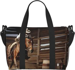 Sports Gym Bag for Women Men Travel Duffel Bag Tote American West Rodeo Weekender Bag Canvas Carry on Overnight Bag for Travel Swimming Fitness Workout Sports Duffle Bag