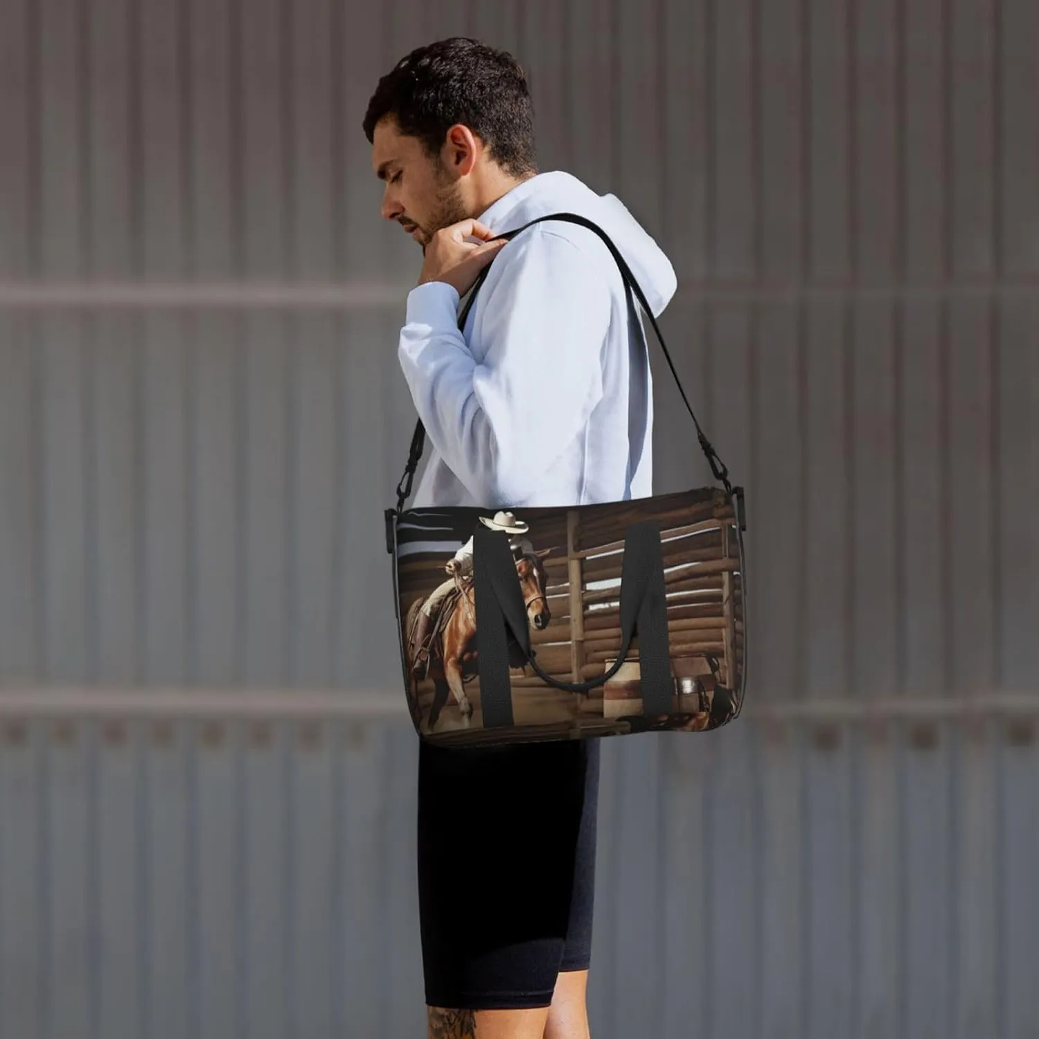 Sports Gym Bag for Women Men Travel Duffel Bag Tote American West Rodeo Weekender Bag Canvas Carry on Overnight Bag for Travel Swimming Fitness Workout Sports Duffle Bag