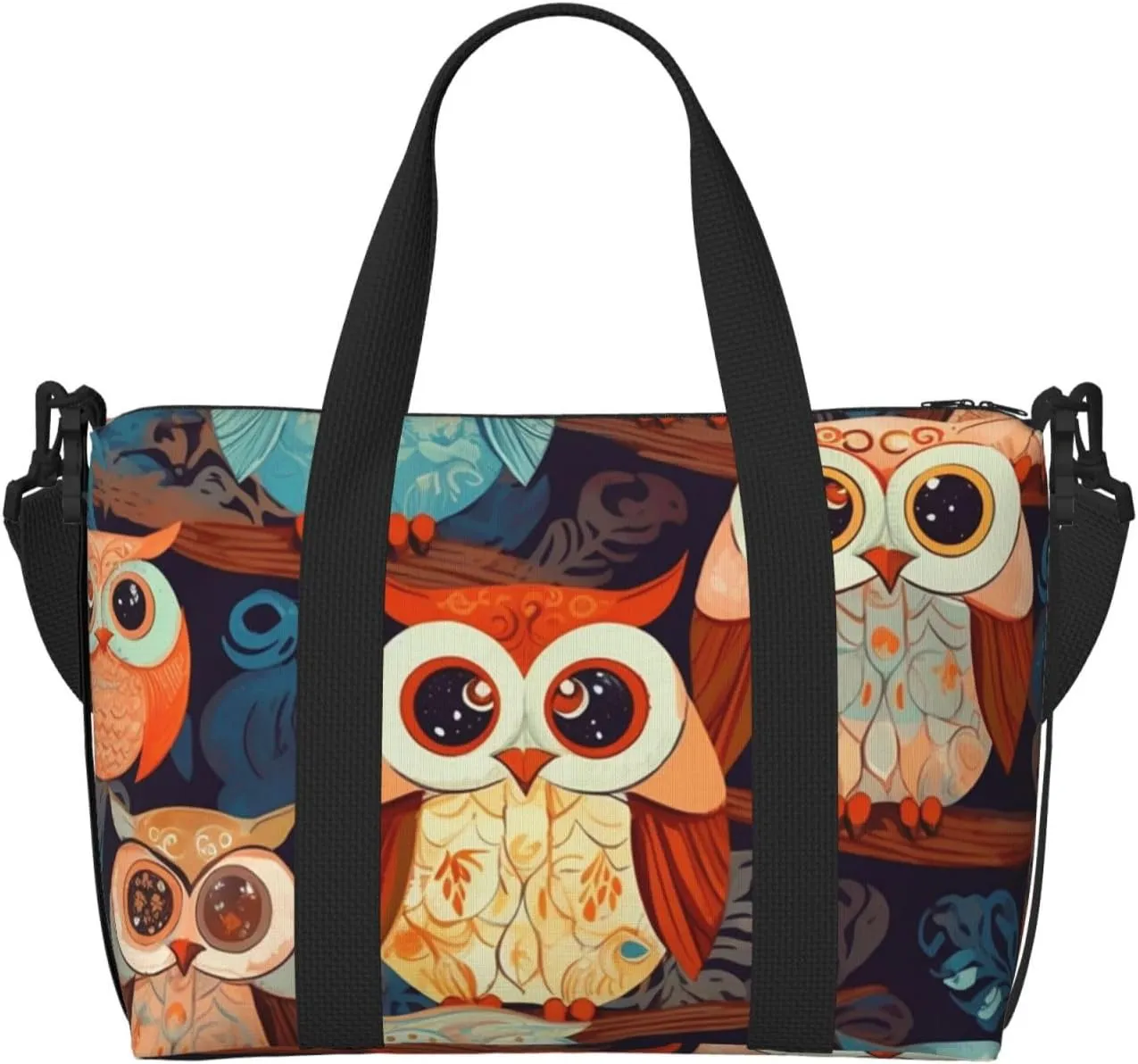 Sports Gym Bag for Women Men Travel Duffel Bag Tote Anime Owl Weekender Bag Canvas Carry on Overnight Bag for Travel Swimming Fitness Workout Sports Duffle Bag