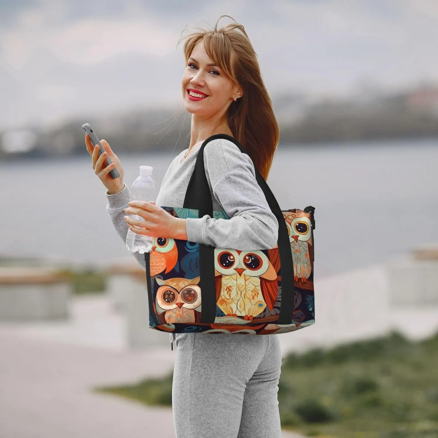 Sports Gym Bag for Women Men Travel Duffel Bag Tote Anime Owl Weekender Bag Canvas Carry on Overnight Bag for Travel Swimming Fitness Workout Sports Duffle Bag