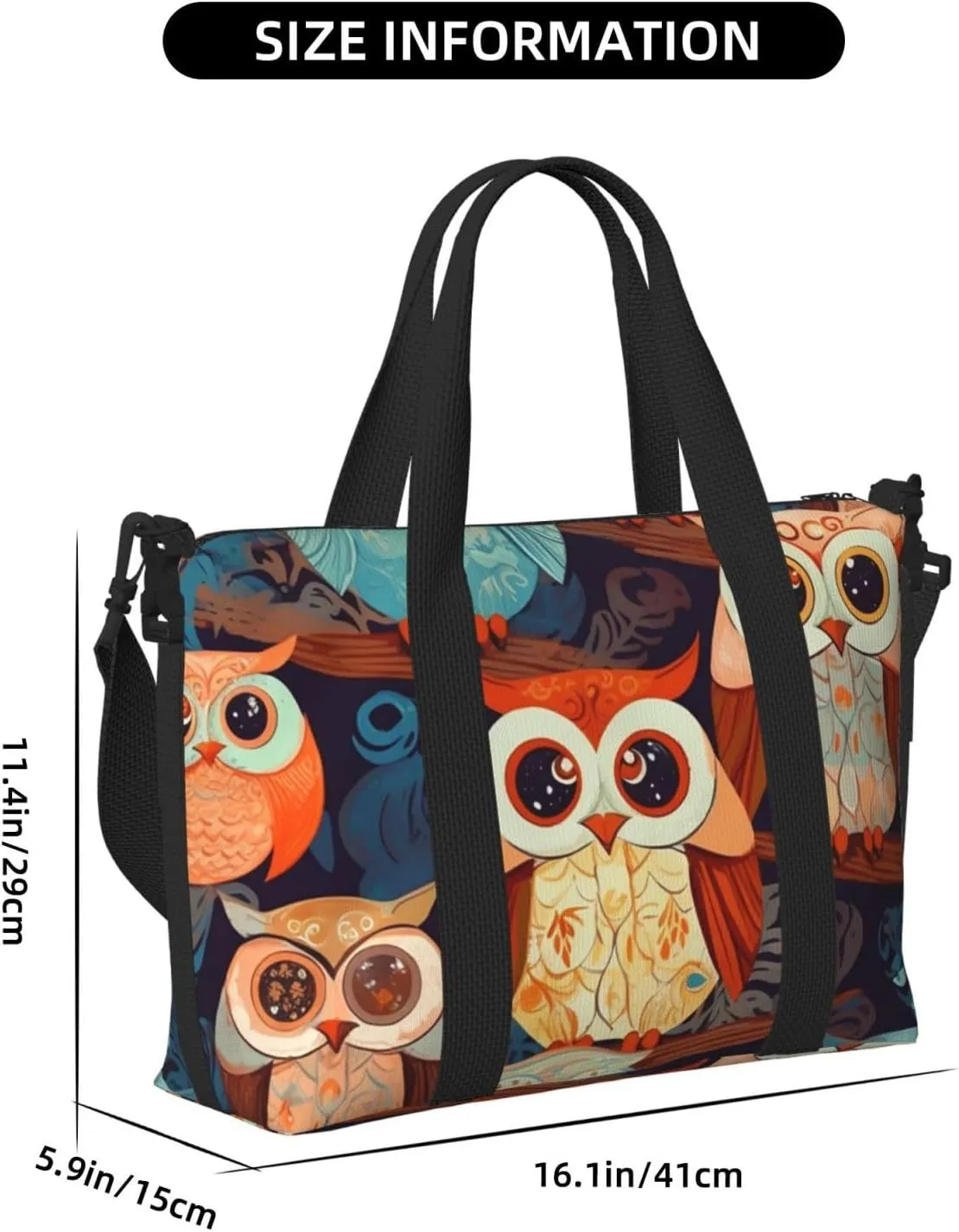 Sports Gym Bag for Women Men Travel Duffel Bag Tote Anime Owl Weekender Bag Canvas Carry on Overnight Bag for Travel Swimming Fitness Workout Sports Duffle Bag