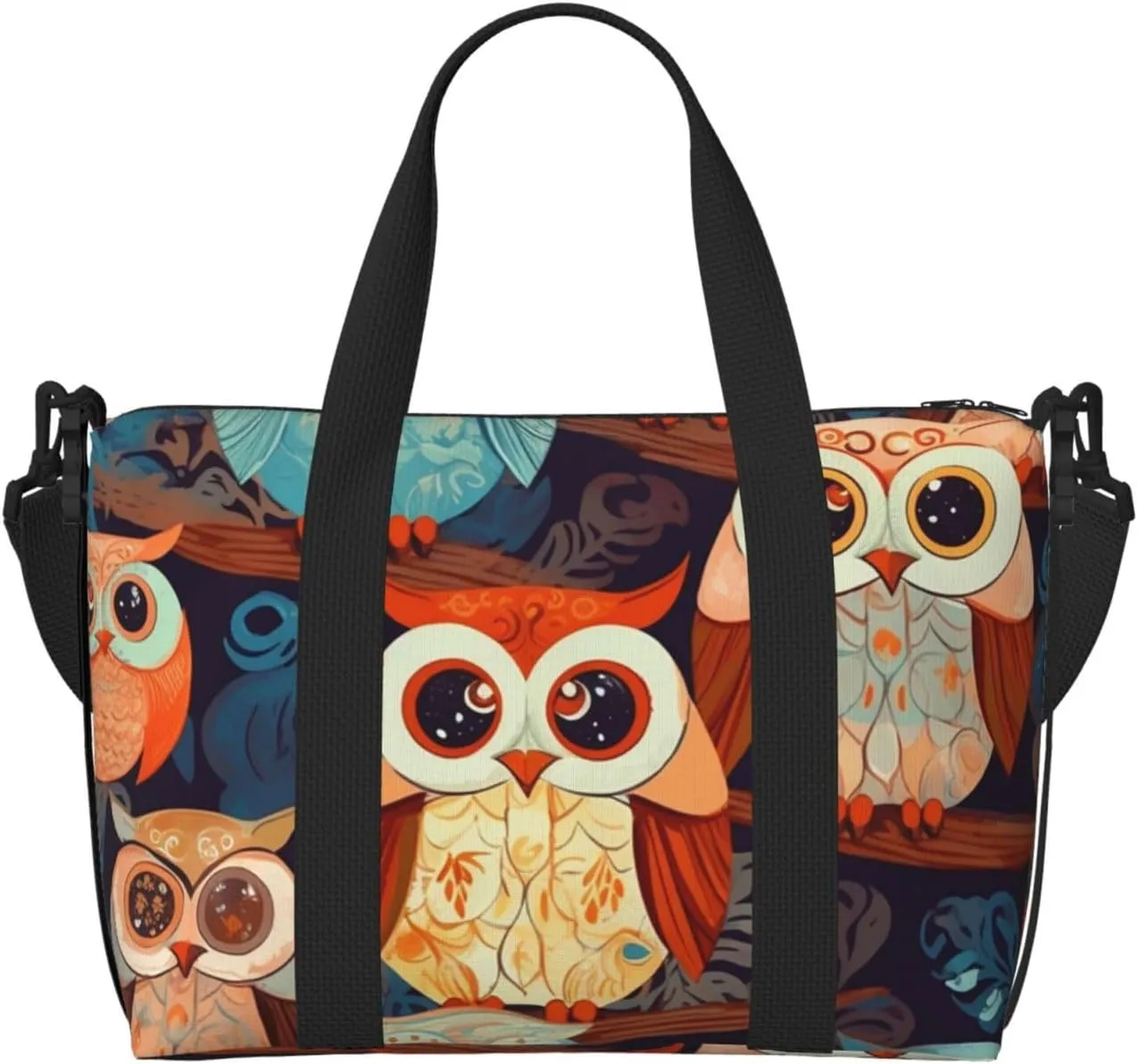 Sports Gym Bag for Women Men Travel Duffel Bag Tote Anime Owl Weekender Bag Canvas Carry on Overnight Bag for Travel Swimming Fitness Workout Sports Duffle Bag