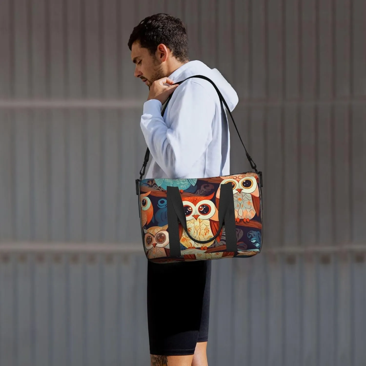 Sports Gym Bag for Women Men Travel Duffel Bag Tote Anime Owl Weekender Bag Canvas Carry on Overnight Bag for Travel Swimming Fitness Workout Sports Duffle Bag