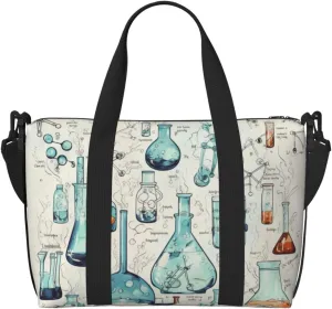 Sports Gym Bag for Women Men Travel Duffel Bag Tote Chemistry Print Weekender Bag Canvas Carry on Overnight Bag for Travel Swimming Fitness Workout Sports Duffle Bag