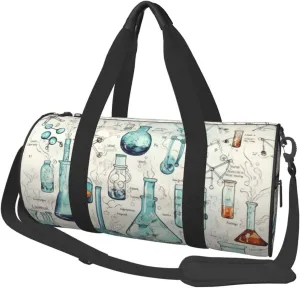 Sports Gym Bag for Women Men Travel Duffel Bag Tote Chemistry Print Weekender Bag Canvas Carry on Overnight Bag for Travel Swimming Fitness Workout Sports Duffle Bag