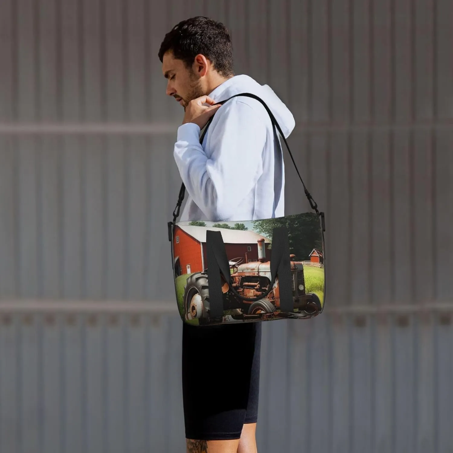 Sports Gym Bag for Women Men Travel Duffel Bag Tote Company Farm Tractor Weekender Bag Canvas Carry on Overnight Bag for Travel Swimming Fitness Workout Sports Duffle Bag