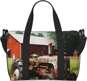 Sports Gym Bag for Women Men Travel Duffel Bag Tote Company Farm Tractor Weekender Bag Canvas Carry on Overnight Bag for Travel Swimming Fitness Workout Sports Duffle Bag