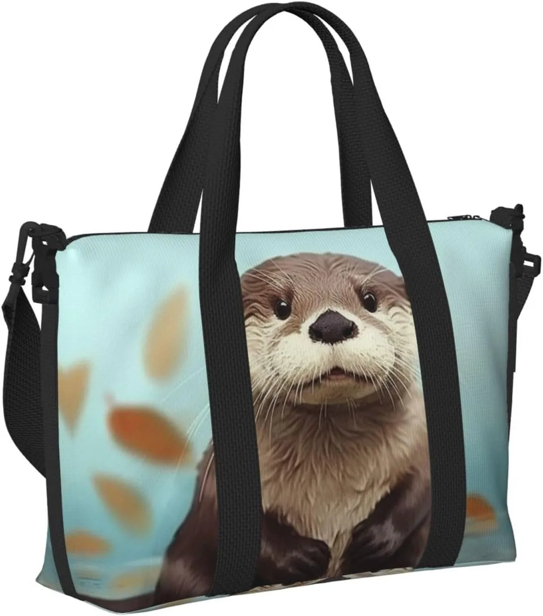 Sports Gym Bag for Women Men Travel Duffel Bag Tote Cute otter Weekender Bag Canvas Carry on Overnight Bag for Travel Swimming Fitness Workout Sports Duffle Bag