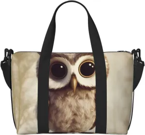 Sports Gym Bag for Women Men Travel Duffel Bag Tote Cute Owl Weekender Bag Canvas Carry on Overnight Bag for Travel Swimming Fitness Workout Sports Duffle Bag