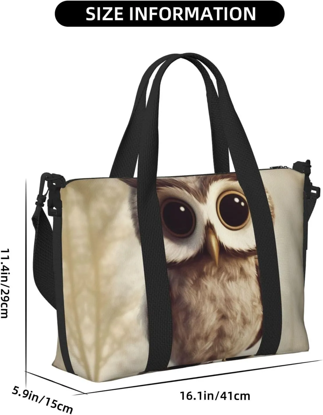 Sports Gym Bag for Women Men Travel Duffel Bag Tote Cute Owl Weekender Bag Canvas Carry on Overnight Bag for Travel Swimming Fitness Workout Sports Duffle Bag