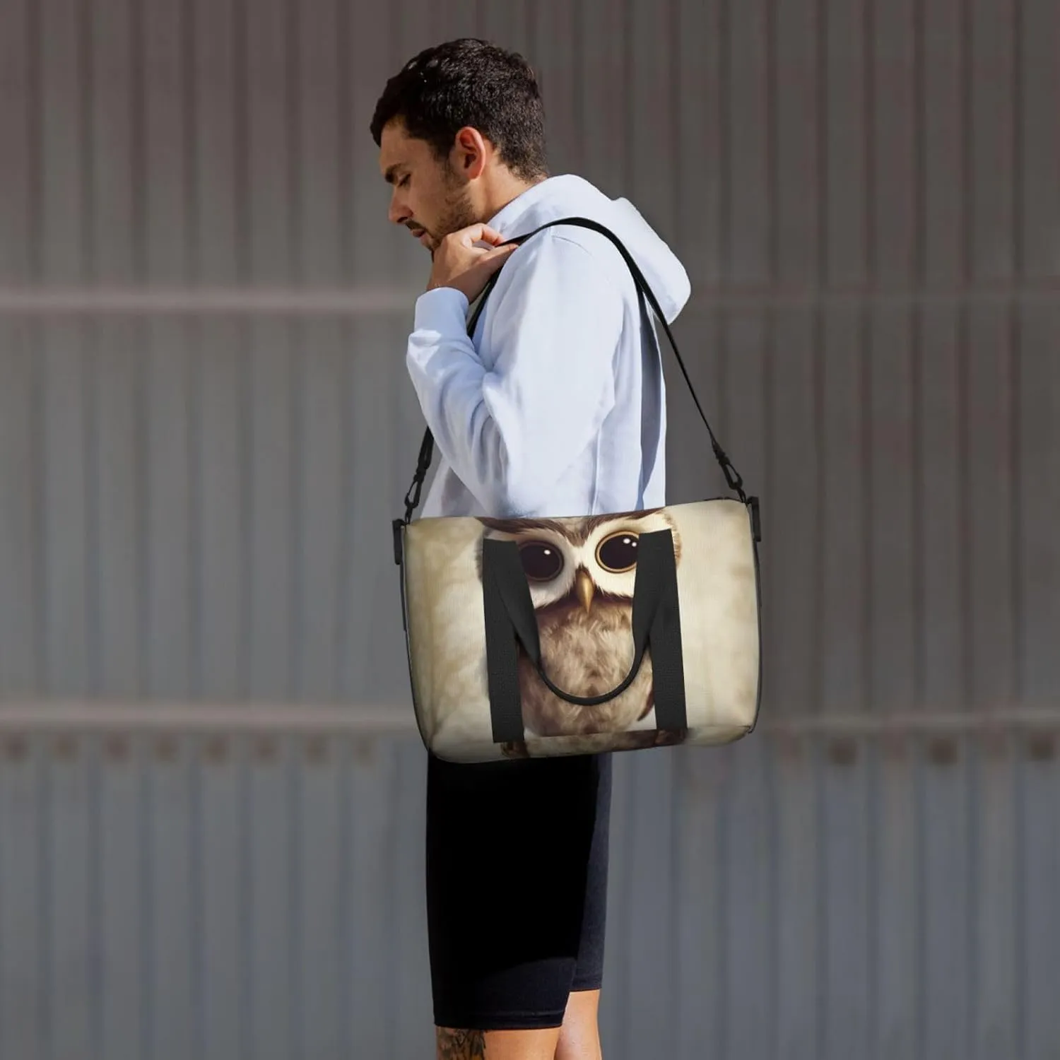 Sports Gym Bag for Women Men Travel Duffel Bag Tote Cute Owl Weekender Bag Canvas Carry on Overnight Bag for Travel Swimming Fitness Workout Sports Duffle Bag
