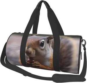 Sports Gym Bag for Women Men Travel Duffel Bag Tote Cute Squirrel Weekender Bag Canvas Carry on Overnight Bag for Travel Swimming Fitness Workout Sports Duffle Bag