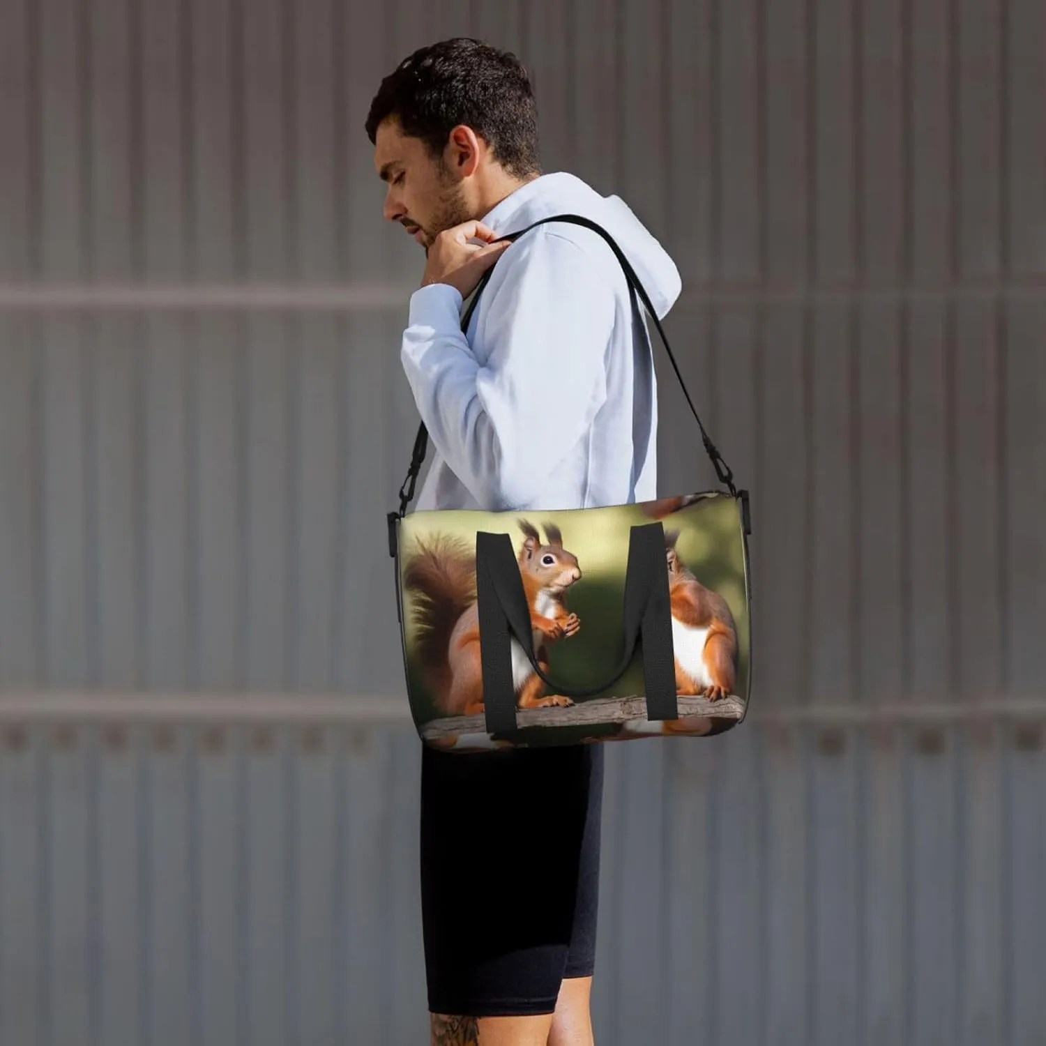 Sports Gym Bag for Women Men Travel Duffel Bag Tote Cute Squirrels Weekender Bag Canvas Carry on Overnight Bag for Travel Swimming Fitness Workout Sports Duffle Bag