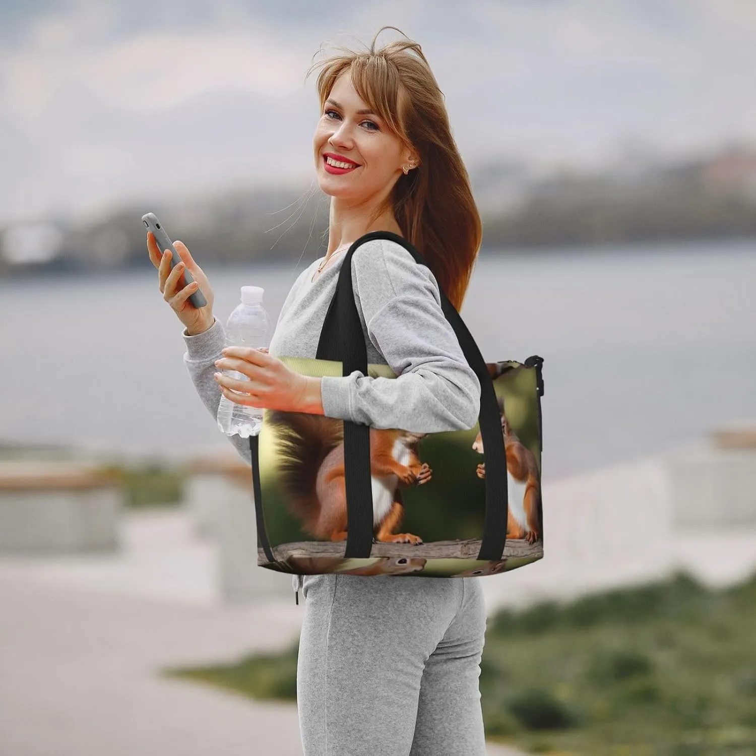 Sports Gym Bag for Women Men Travel Duffel Bag Tote Cute Squirrels Weekender Bag Canvas Carry on Overnight Bag for Travel Swimming Fitness Workout Sports Duffle Bag