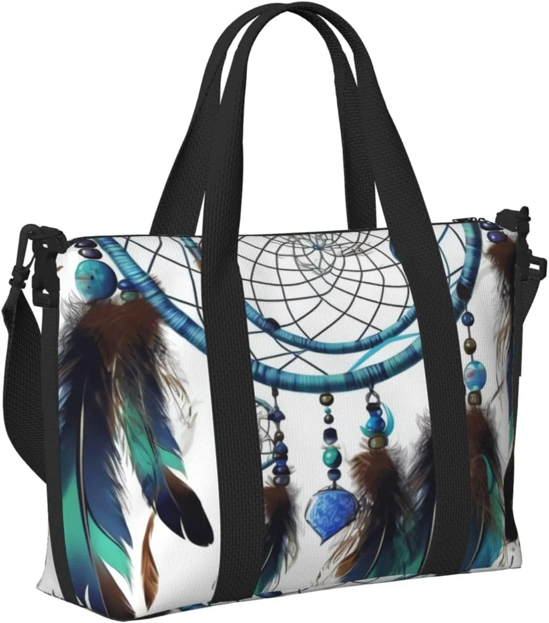 Sports Gym Bag for Women Men Travel Duffel Bag Tote Native American Dream Catcher Weekender Bag Canvas Carry on Overnight Bag for Travel Swimming Fitness Workout Sports Duffle Bag