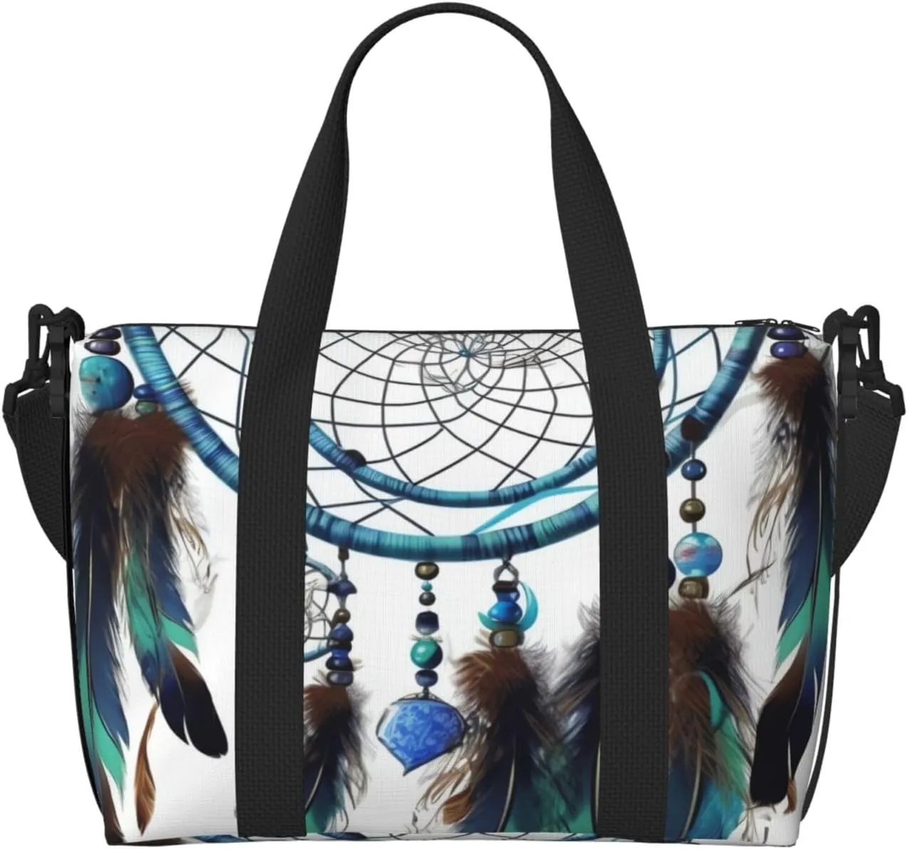 Sports Gym Bag for Women Men Travel Duffel Bag Tote Native American Dream Catcher Weekender Bag Canvas Carry on Overnight Bag for Travel Swimming Fitness Workout Sports Duffle Bag