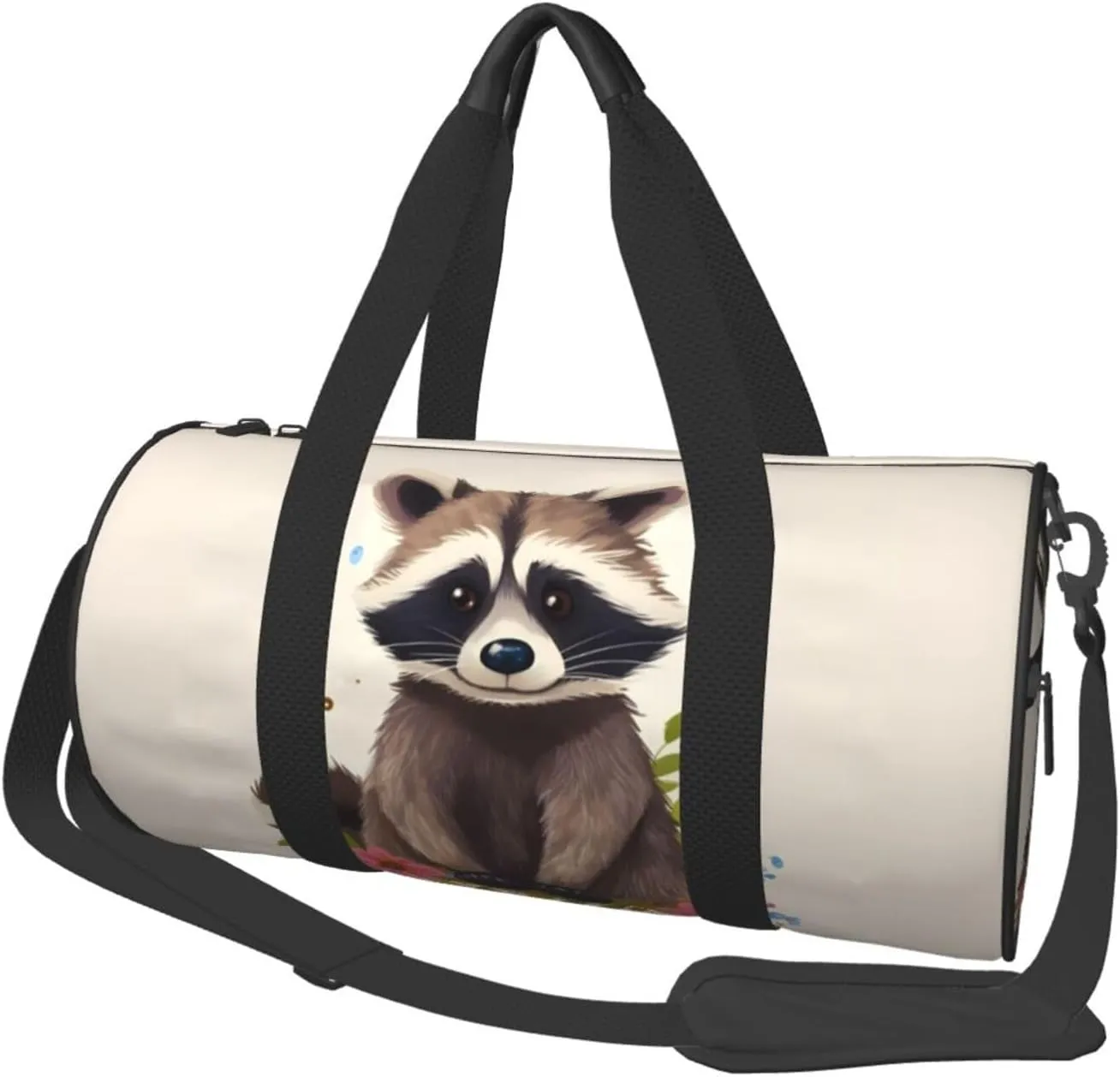 Sports Gym Bag for Women Men Travel Duffel Bag Tote raccoon Weekender Bag Canvas Carry on Overnight Bag for Travel Swimming Fitness Workout Sports Duffle Bag