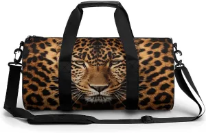 Sports Gym Bag for Women Men Travel Duffel Bag Tote Weekender Bag Depict A Leopard Carry on Overnight Bag for Travel Swimming Fitness Workout Sports Duffle Bag