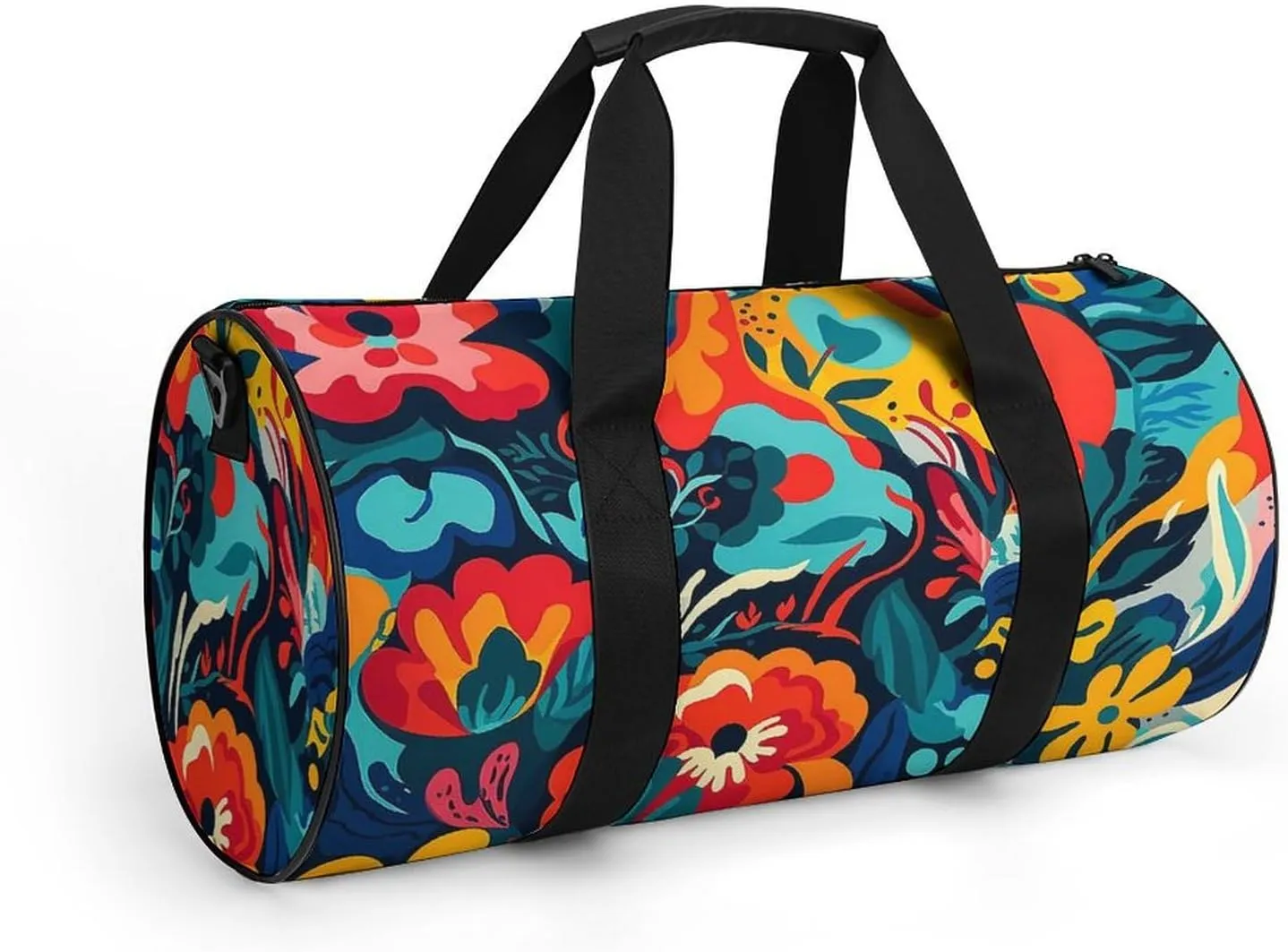Sports Gym Bag for Women Men Travel Duffel Bag Tote Weekender Bag Flower Design Carry on Overnight Bag for Travel Swimming Fitness Workout Sports Duffle Bag