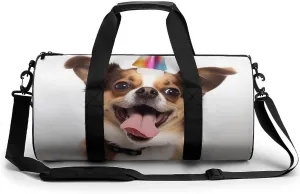 Sports Gym Bag for Women Men Travel Duffel Bag Tote Weekender Bag Funny Dog Carry on Overnight Bag for Travel Swimming Fitness Workout Sports Duffle Bag