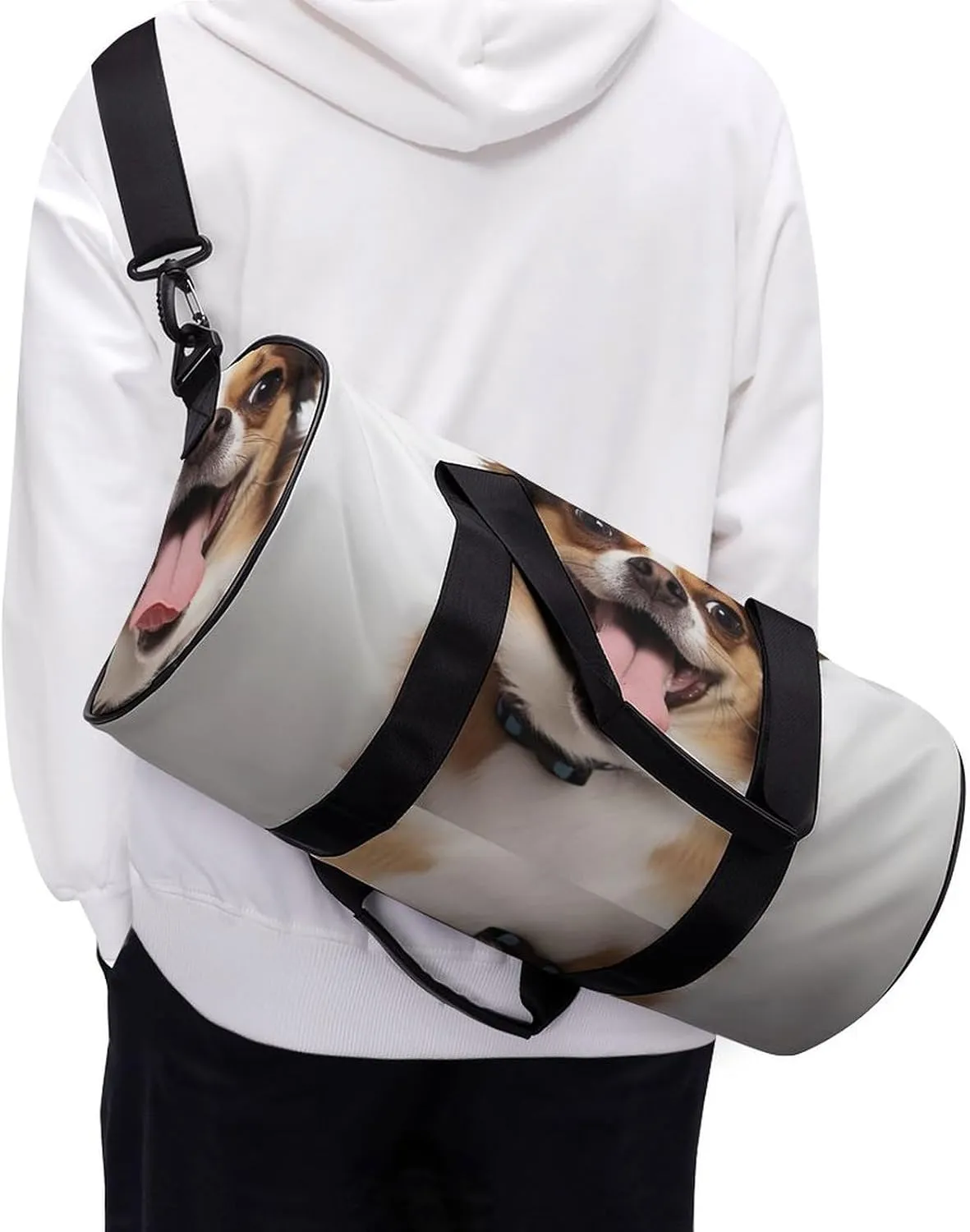 Sports Gym Bag for Women Men Travel Duffel Bag Tote Weekender Bag Funny Dog Carry on Overnight Bag for Travel Swimming Fitness Workout Sports Duffle Bag