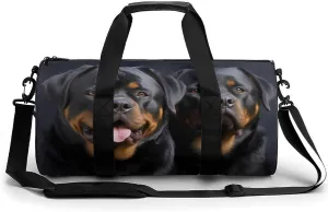 Sports Gym Bag for Women Men Travel Duffel Bag Tote Weekender Bag Rottweiler Wallpaper Carry on Overnight Bag for Travel Swimming Fitness Workout Sports Duffle Bag