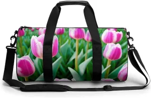 Sports Gym Bag for Women Men Travel Duffel Bag Tote Weekender Bag Spring Flower Carry on Overnight Bag for Travel Swimming Fitness Workout Sports Duffle Bag