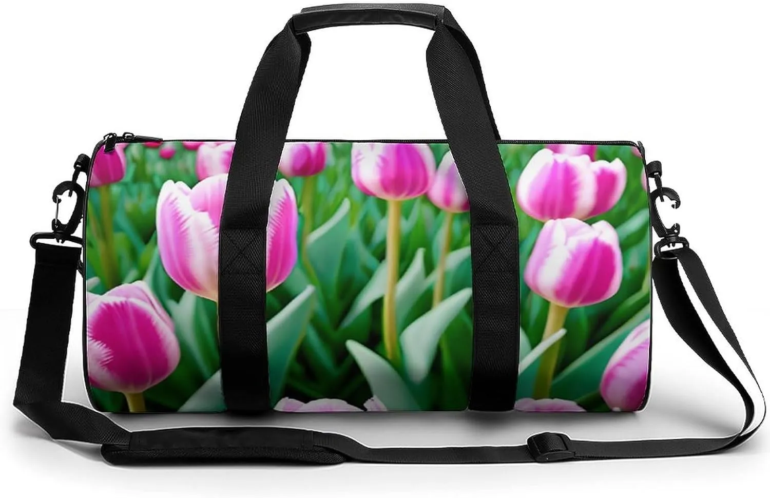 Sports Gym Bag for Women Men Travel Duffel Bag Tote Weekender Bag Spring Flower Carry on Overnight Bag for Travel Swimming Fitness Workout Sports Duffle Bag