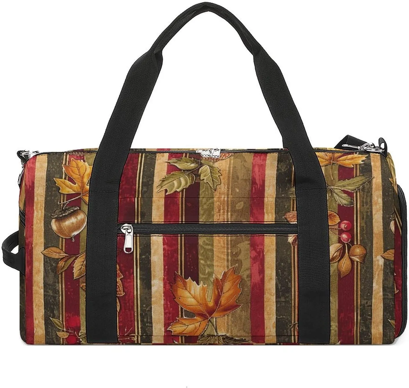 Sports Gym Bag for Women Men with Shoe And Wet Compartment Travel Duffel Bag Acorns And Leaves Weekender Bag Carry on Overnight Bag for Swimming Fitness Workout Sport Duffle Bag