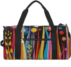 Sports Gym Bag for Women Men with Shoe And Wet Compartment Travel Duffel Bag Colorful Wood Carving Weekender Bag Carry on Overnight Bag for Swimming Fitness Workout Sport Duffle Bag, style-1