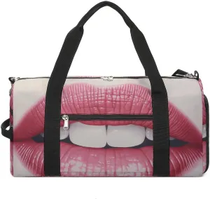 Sports Gym Bag for Women Men with Shoe And Wet Compartment Travel Duffel Bag Peach Woman Lips Weekender Bag Carry on Overnight Bag for Swimming Fitness Workout Sport Duffle Bag, style-1