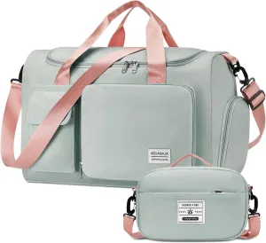 Sports Gym Bag with Shoes Compartment, Travel Duffle Bag Weekender Bags for Women with Toiletry Bag, Carry on Overnight Bag Gym Duffel Bag with Wet Pocket