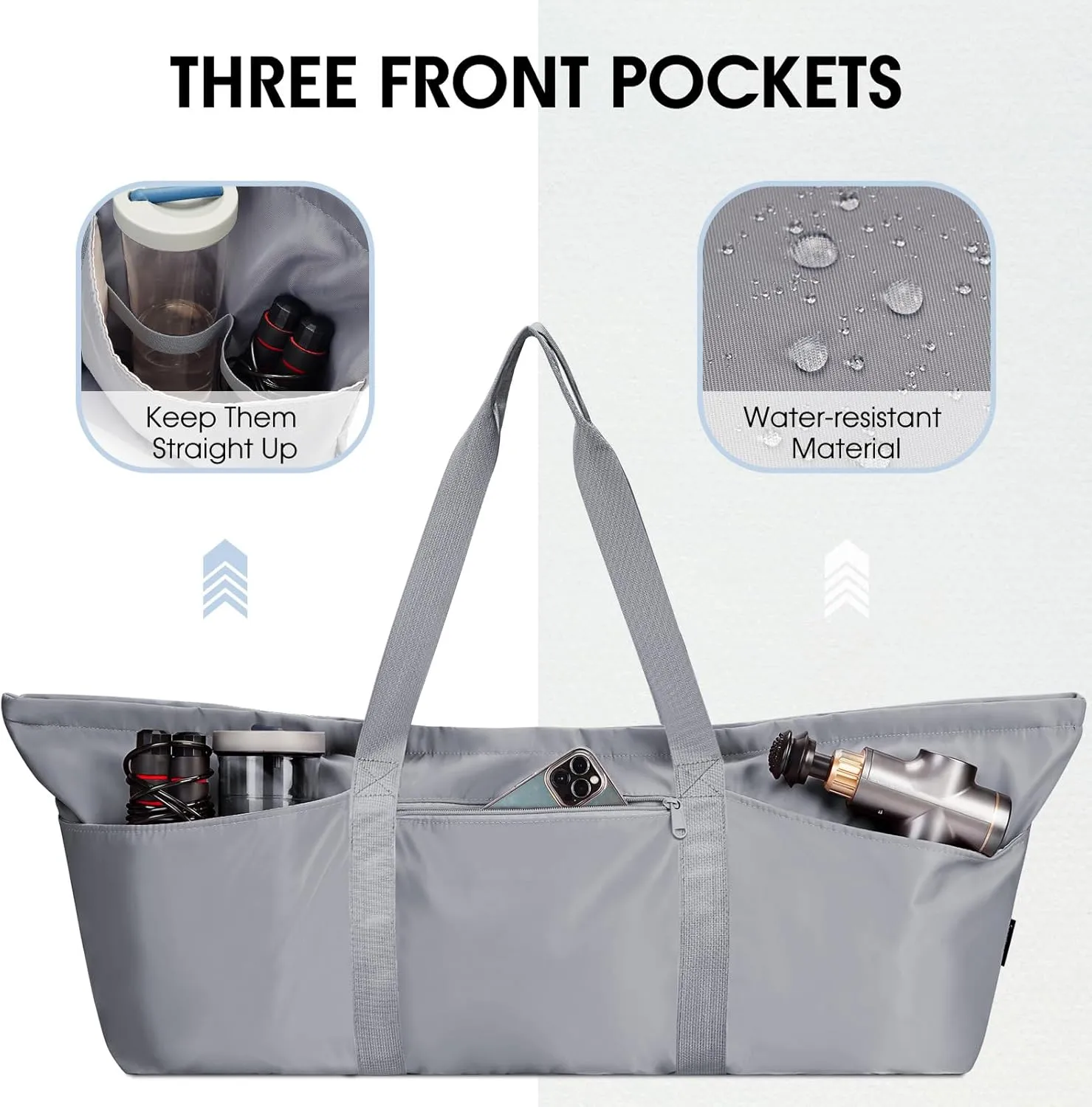 sportsnew Large Yoga Mat Bag with Shoes Compartment and Wet Pocket Ladies Pilates Gym Tote Bag with Yoga Mat Holder Strap for Women Men Workout Carrier Stuff Accessories