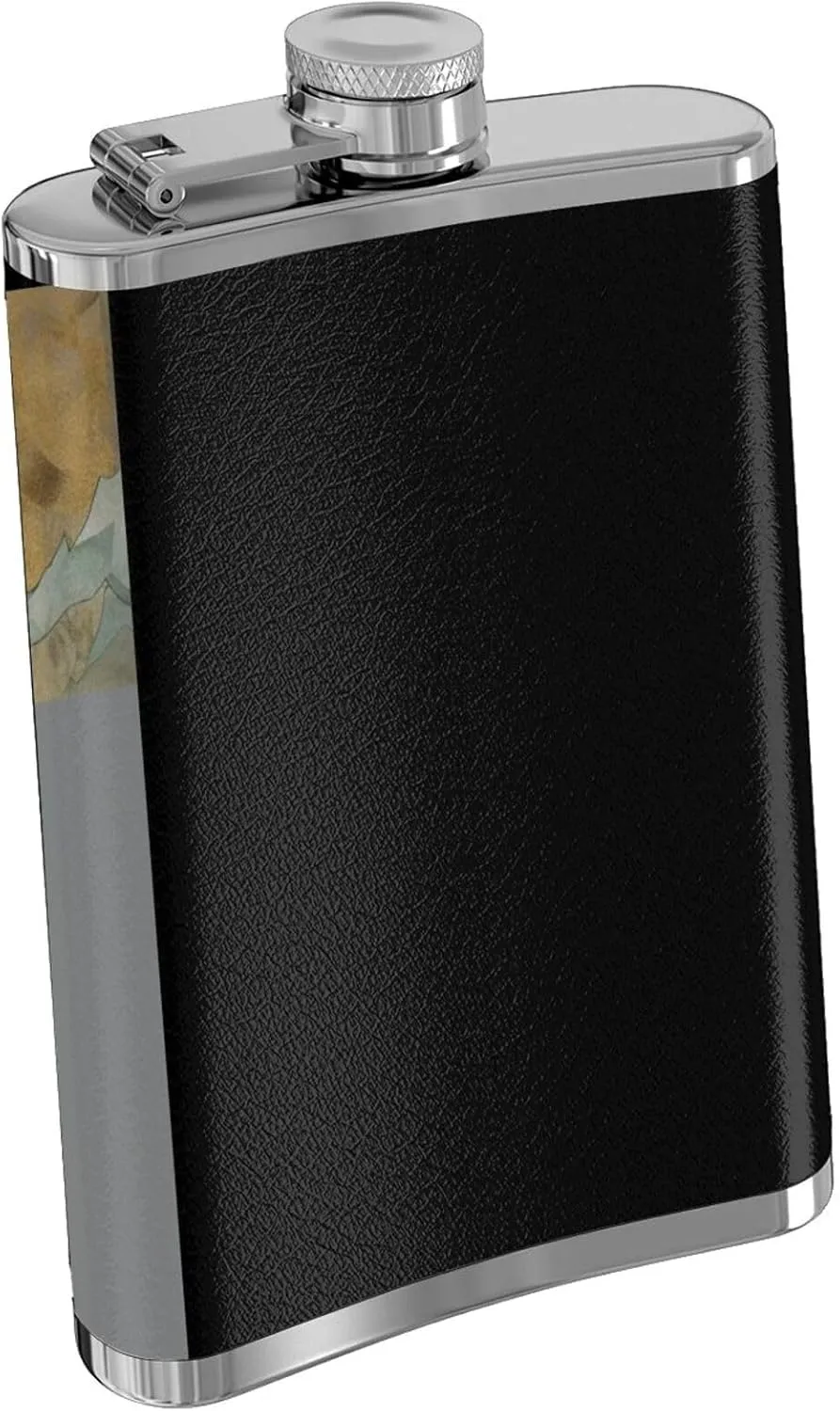 Stainless Steel Pocket Hip Flask with Mountains Trees Landscape Sunrise for Men Drinking Wedding, Vintage Flasks for Bar Party Fishing Flagon 8 OZ